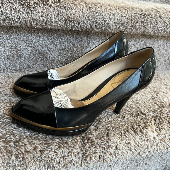 Yves Saint Laurent Women's Black Patent Leather Heels - Picture 9 of 11